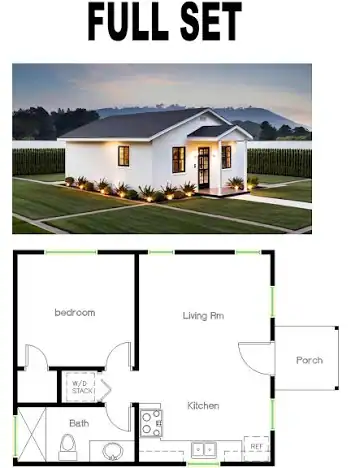 1 bedroom ADU floor plan reference