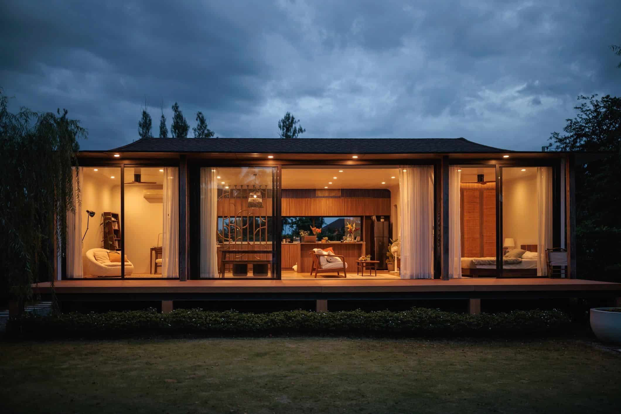 Backyard guest house exterior for ADU service page