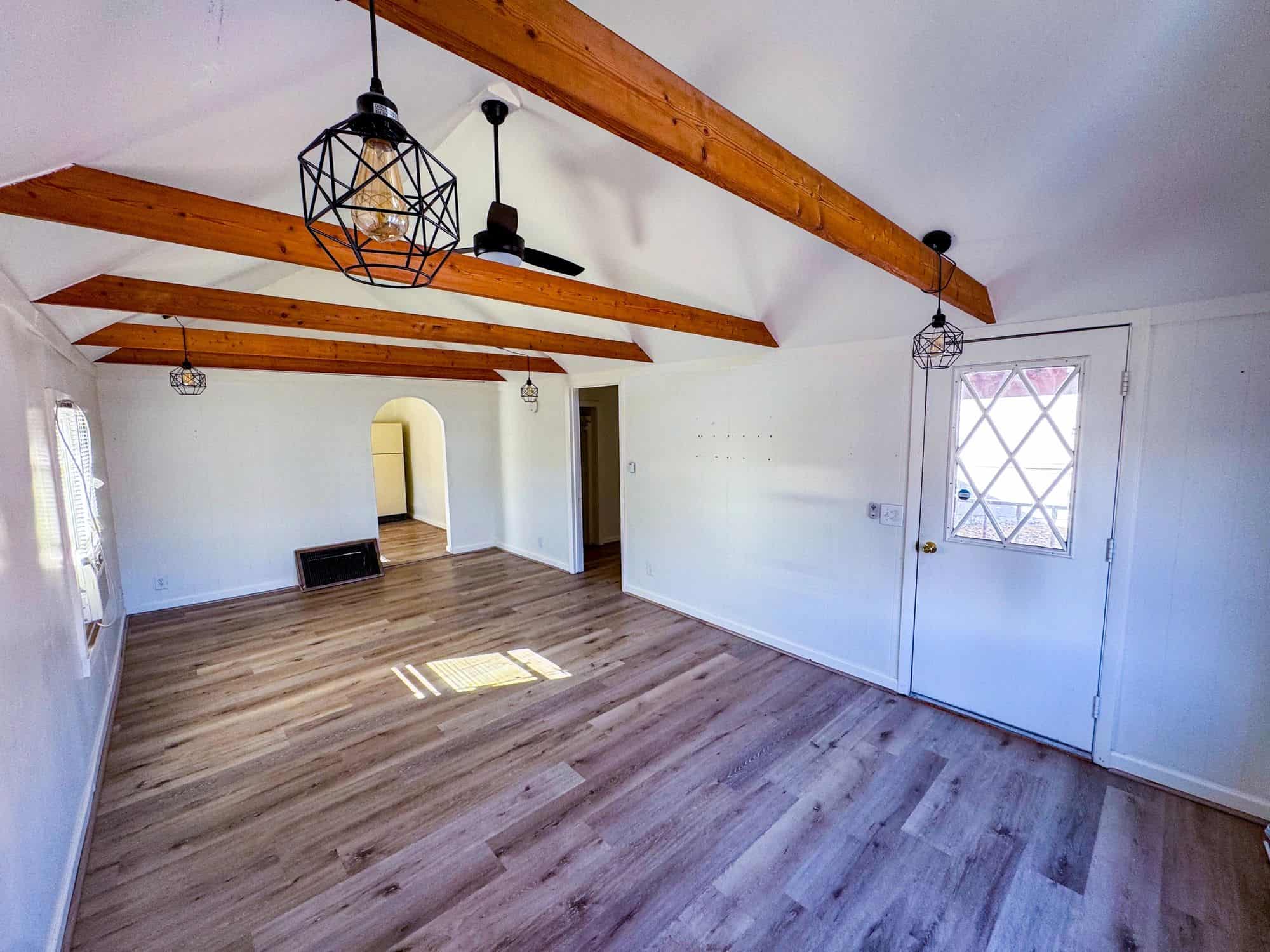 Interior living area suitable for attached garage conversion