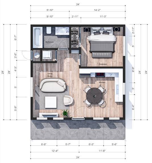 Garage Conversion ADU floor plan reference